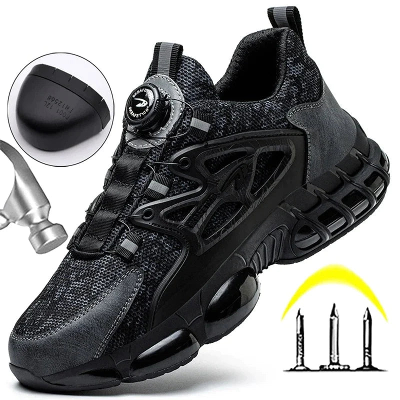 New Indestructible Rotating Button Work Sneakers Safety Shoes Decoramo