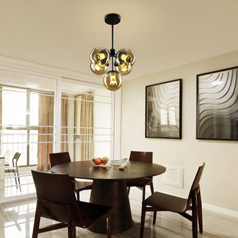 Glass bubble deals chandelier dining room