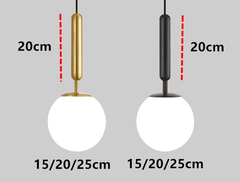 Image of Modern Glass Ball Led Pendant Light Lamp