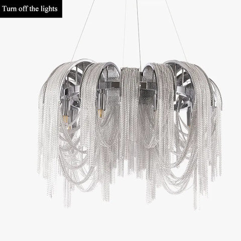 Image of Atlantis Aluminum Chain Pendant Light - Luxurious Modern Chandelier