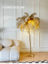 Load image into Gallery viewer, Luxury Nordic Ostrich Feather LED Floor Lamp