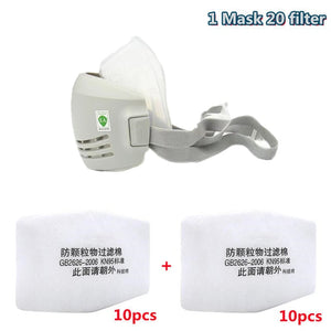Dust Mask +20pcs Filter Half Face Dust-proof Construction Mask