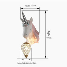 Load image into Gallery viewer, Unicorn Pink &amp; Blue Wall Lamp