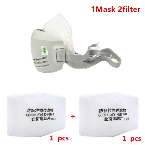 Image of Dust Mask +20pcs Filter Half Face Dust-proof Construction Mask