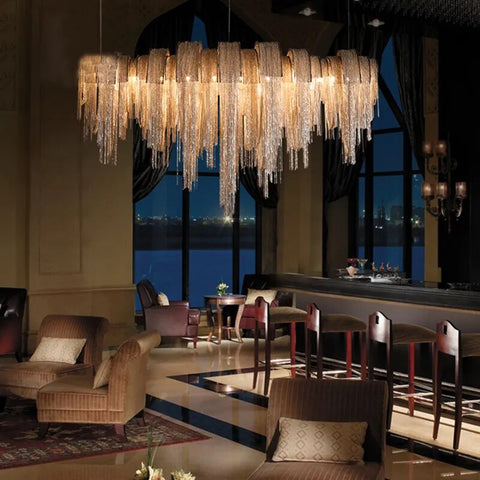Image of Atlantis Aluminum Chain Pendant Light - Luxurious Modern Chandelier