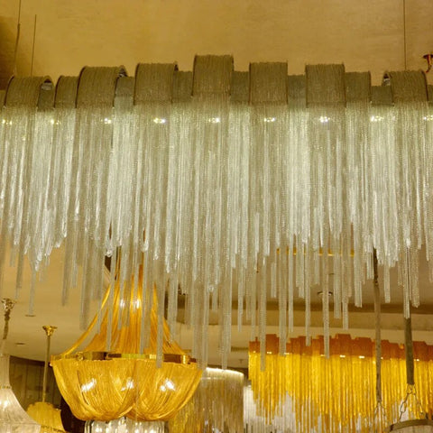 Image of Atlantis Aluminum Chain Pendant Light - Luxurious Modern Chandelier