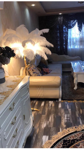 Image of Luxury Nordic Ostrich Feather LED Floor Lamp