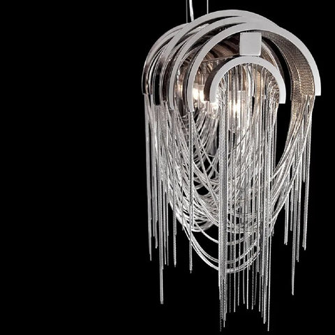 Image of Atlantis Aluminum Chain Pendant Light - Luxurious Modern Chandelier