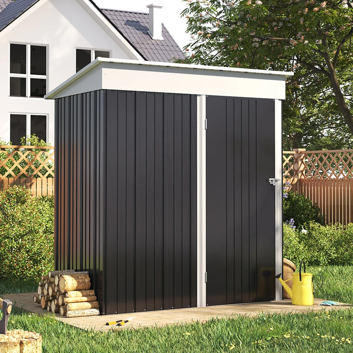Storage Shed with Shelves Weatherproof Tool Storage Shed with Lockable Door & Ventilation Window 3X5ft