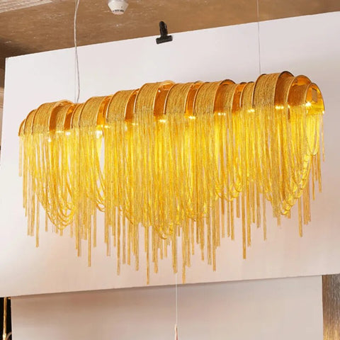 Image of Atlantis Aluminum Chain Pendant Light - Luxurious Modern Chandelier