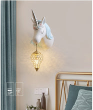 Load image into Gallery viewer, Unicorn Pink &amp; Blue Wall Lamp