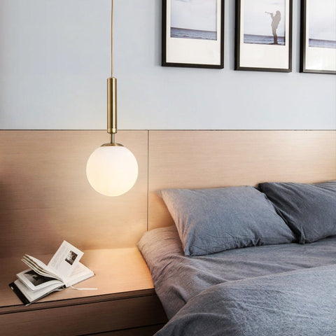 Image of Modern Glass Ball Led Pendant Light Lamp