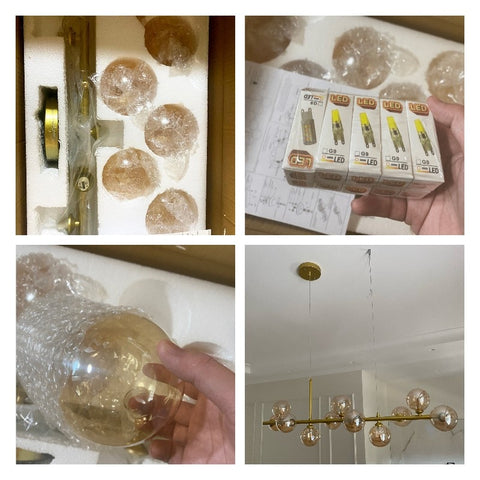 Image of Modern Pendant Glass Ball Chandeliers