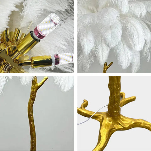 Image of Luxury Nordic Ostrich Feather LED Floor Lamp