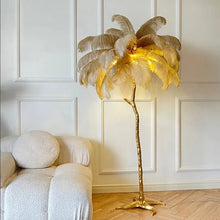 Load image into Gallery viewer, Luxury Nordic Ostrich Feather LED Floor Lamp