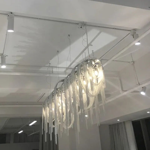 Image of Atlantis Aluminum Chain Pendant Light - Luxurious Modern Chandelier
