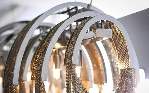 Image of Atlantis Aluminum Chain Pendant Light - Luxurious Modern Chandelier