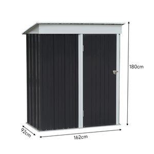Storage Shed with Shelves Weatherproof Tool Storage Shed with Lockable Door & Ventilation Window 3X5ft