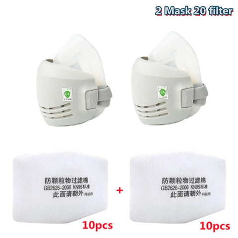 Image of Dust Mask +20pcs Filter Half Face Dust-proof Construction Mask