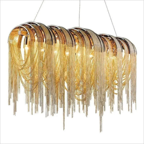 Image of Atlantis Aluminum Chain Pendant Light - Luxurious Modern Chandelier