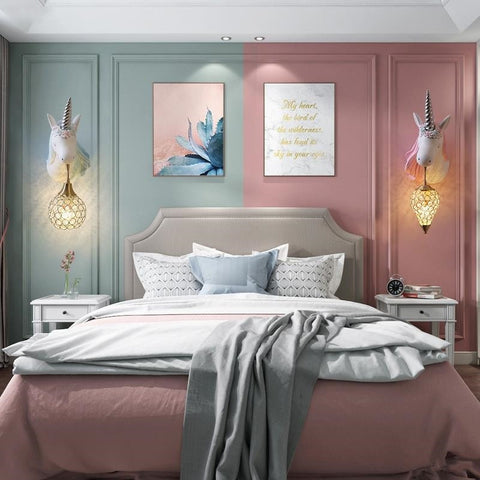 Image of Unicorn Pink & Blue Wall Lamp
