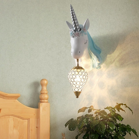 Image of Unicorn Pink & Blue Wall Lamp
