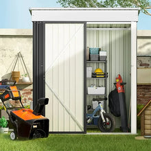 Load image into Gallery viewer, Storage Shed with Shelves Weatherproof Tool Storage Shed with Lockable Door &amp; Ventilation Window 3X5ft