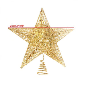 Gold Glitter Christmas Tree Topper Iron Star