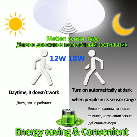 Image of Modern LED Ceiling Lights PIR Motion Sensor Ceiling Lamps