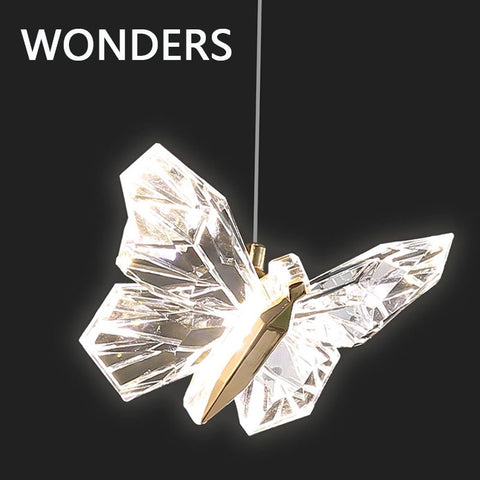 Image of Modern Crystal LED Butterfly Pendant Lamp