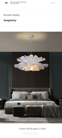 Image of Petals Design Ceiling Bedroom Modern LED Chandelier on Sale