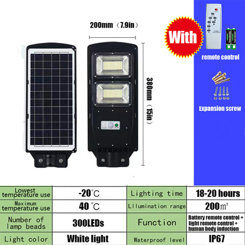 Image of Solar Street Outdoor Light Lamp Panel With Remote Control