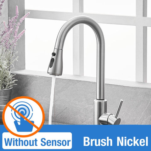 Image of Sensor Kitchen Faucet Stainless Steel With Pull-Out Faucet