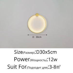 New Modern LED Wall Lights Circle Background Decoration Lamps