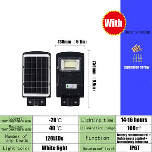 Solar Street Outdoor Light Lamp Panel With Remote Control