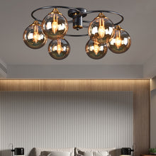 Load image into Gallery viewer, Retro Ball Chandelier Smoky Gray Amber Glass