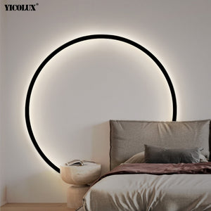 New Modern LED Wall Lights Circle Background Decoration Lamps