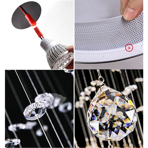 Image of Luxury Spiral Modern Staircase Crystal Chandelier