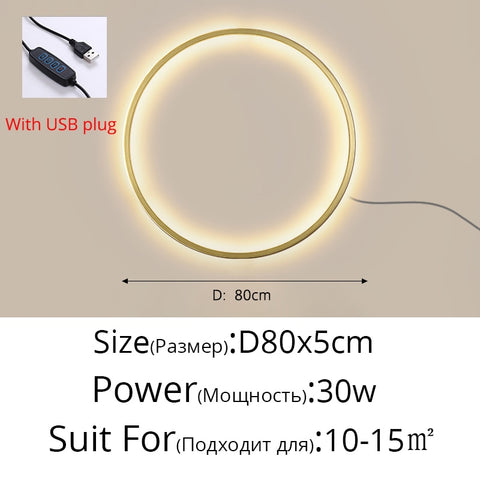 Image of New Modern LED Wall Lights Circle Background Decoration Lamps