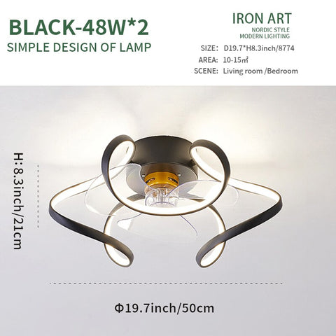 Image of Modern Minimalist LED Ceiling Fan Lamp