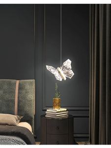 Modern Crystal LED Butterfly Pendant Lamp