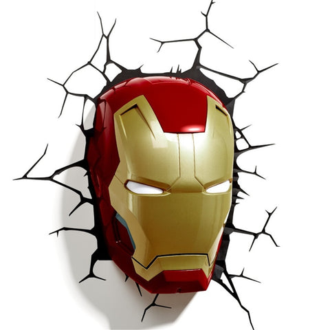 Image of 3D Marvel Avengers Series LED Wall Lamp Iron Man Captain America Night Light