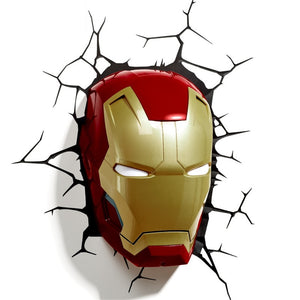 3D Marvel Avengers Series LED Wall Lamp Iron Man Captain America Night Light