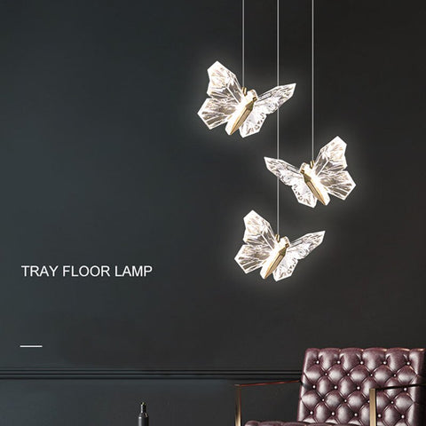 Image of Modern Crystal LED Butterfly Pendant Lamp