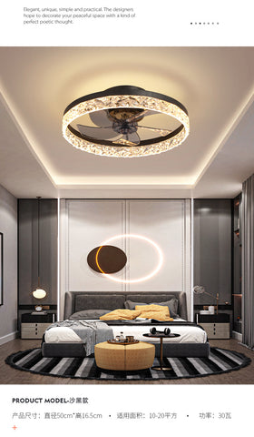 Image of Nordic Decor Modern Ceiling Fan Chandelier