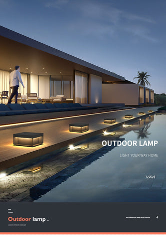 Image of Solar LED Garden Light Outdoor Column Head Light Waterproof Street Light Fence Cap