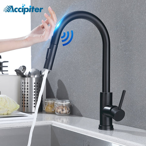 Image of Sensor Kitchen Faucet Stainless Steel With Pull-Out Faucet