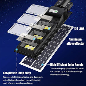 Solar Street Outdoor Light Lamp Panel With Remote Control