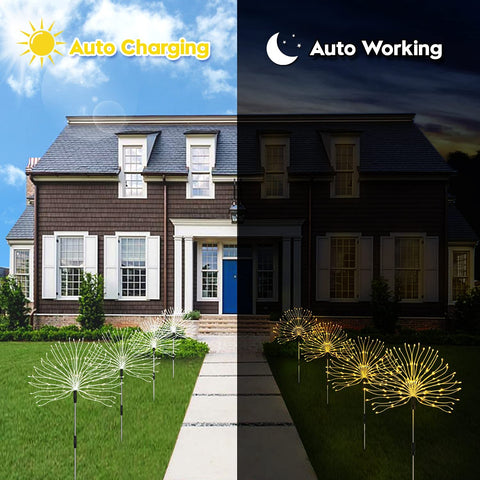 Image of Garden Solar Firework Waterproof LED Lights