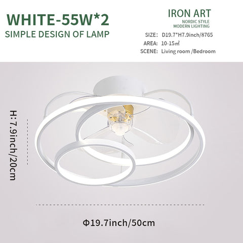 Image of Modern Minimalist LED Ceiling Fan Lamp